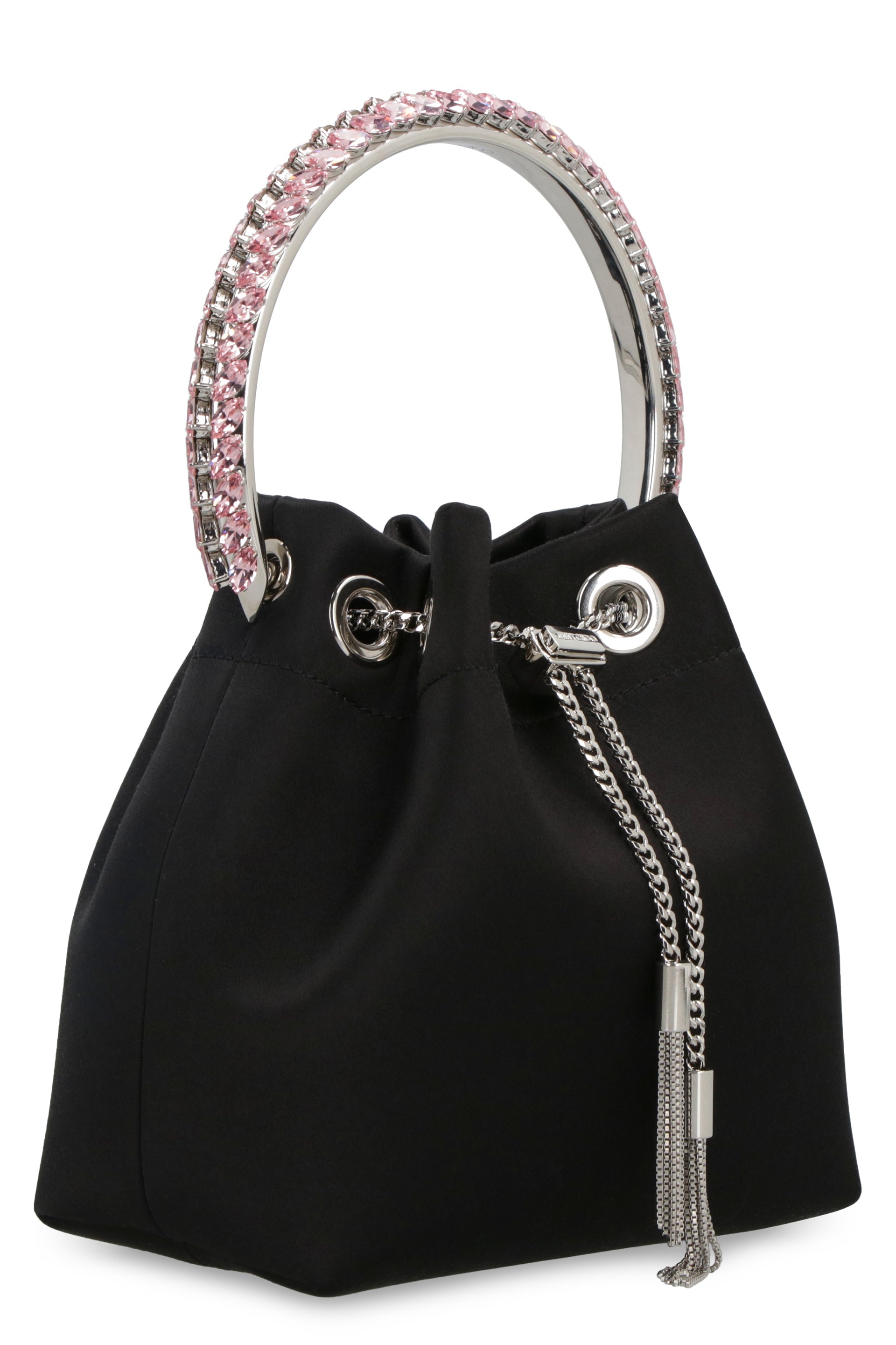 Shop Jimmy Choo Black Crystal Bucket Bag For Women