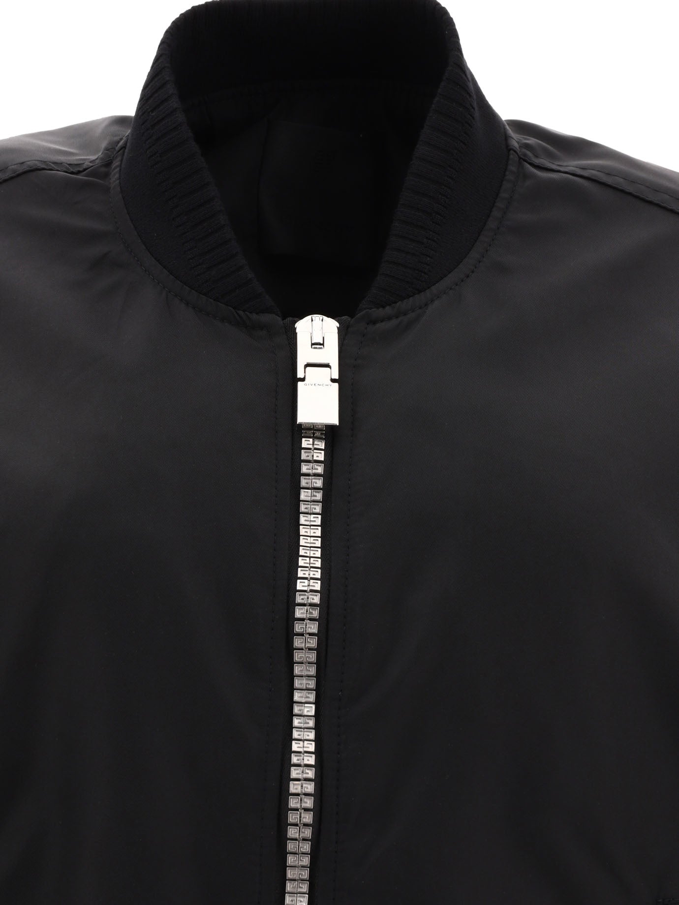 Shop Givenchy Boxy Fit Bomber Jacket With Signature Detail In Black