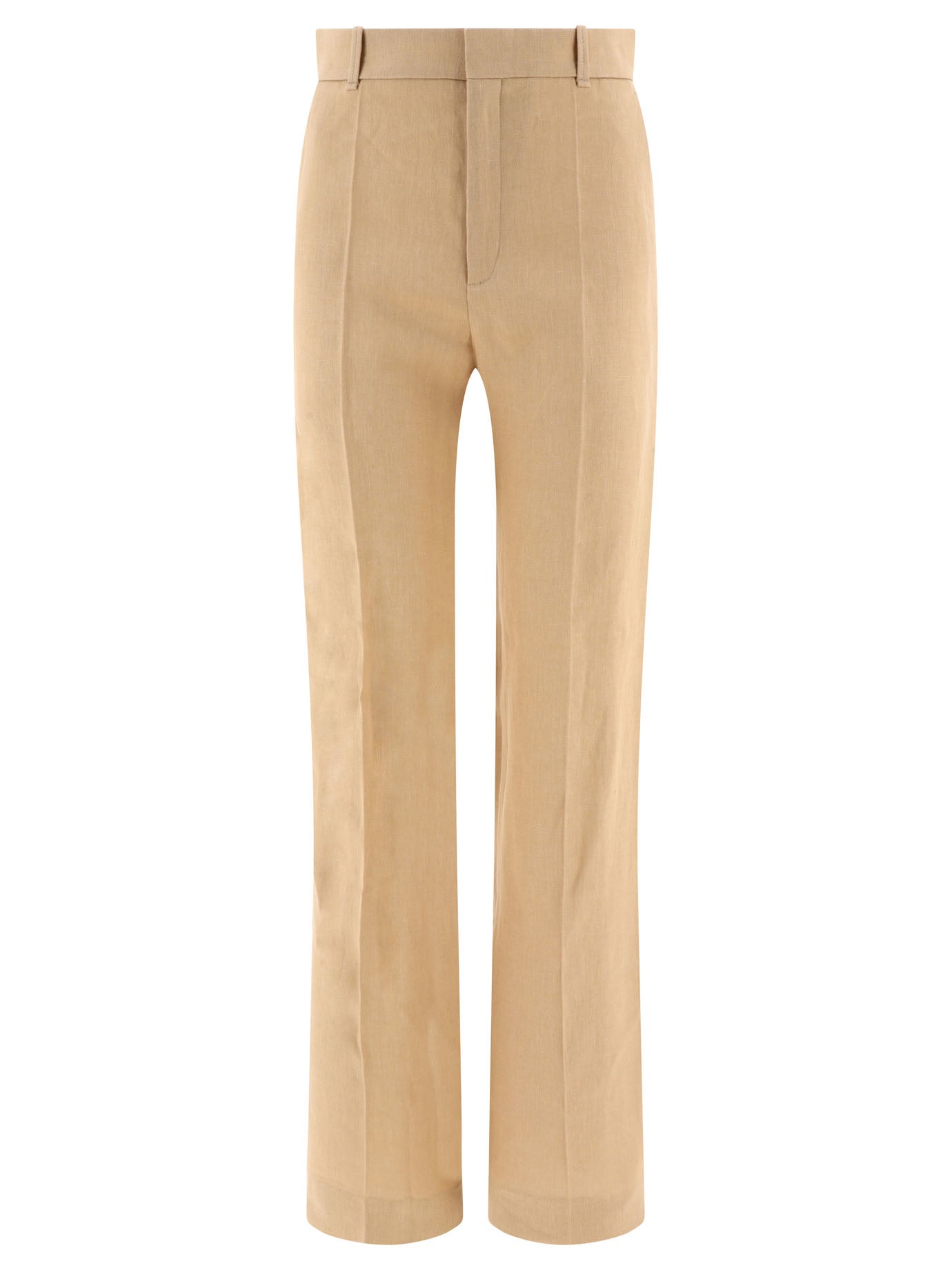 Shop Chloé High-rise Tailored Trousers In Beige For Women In Tan