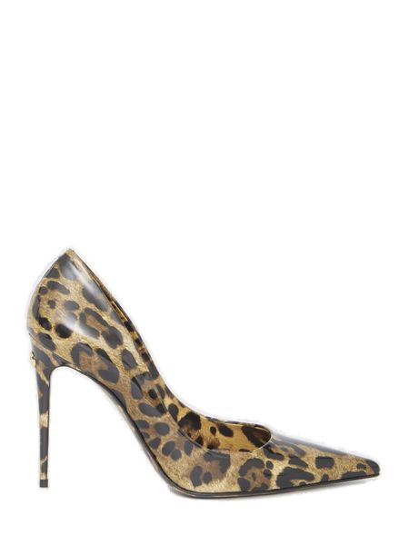 Shop Dolce & Gabbana Lollo Leather Pumps In Brown
