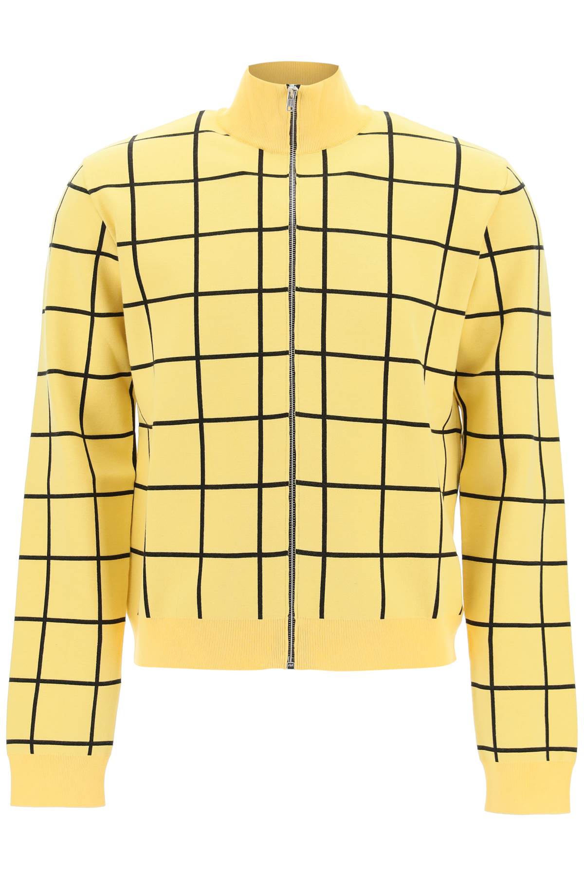 Shop Marni Men's Check Motif Zip-up Cardigan For Fw23 In Multicolor