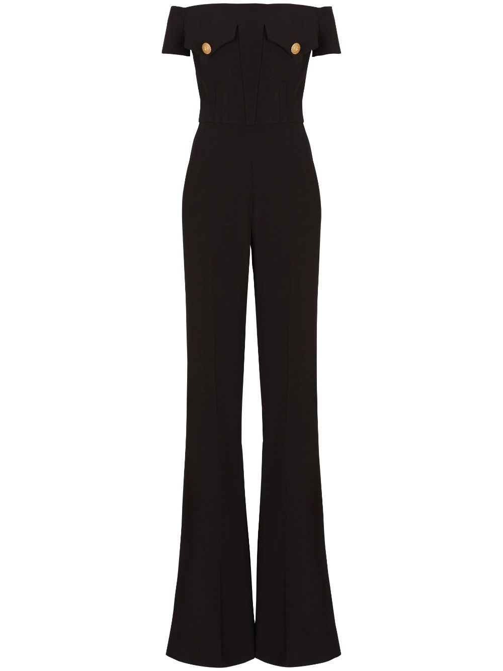 Shop Balmain Stunning Black Jumpsuit With Jewel Accents For Women