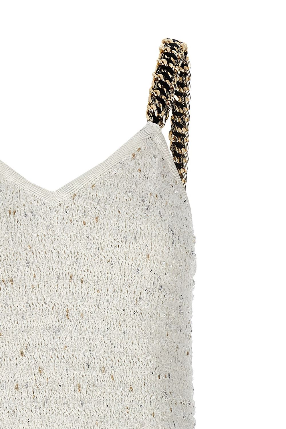 Shop Balmain Fringed Lurex Tweed Dress For Women In White