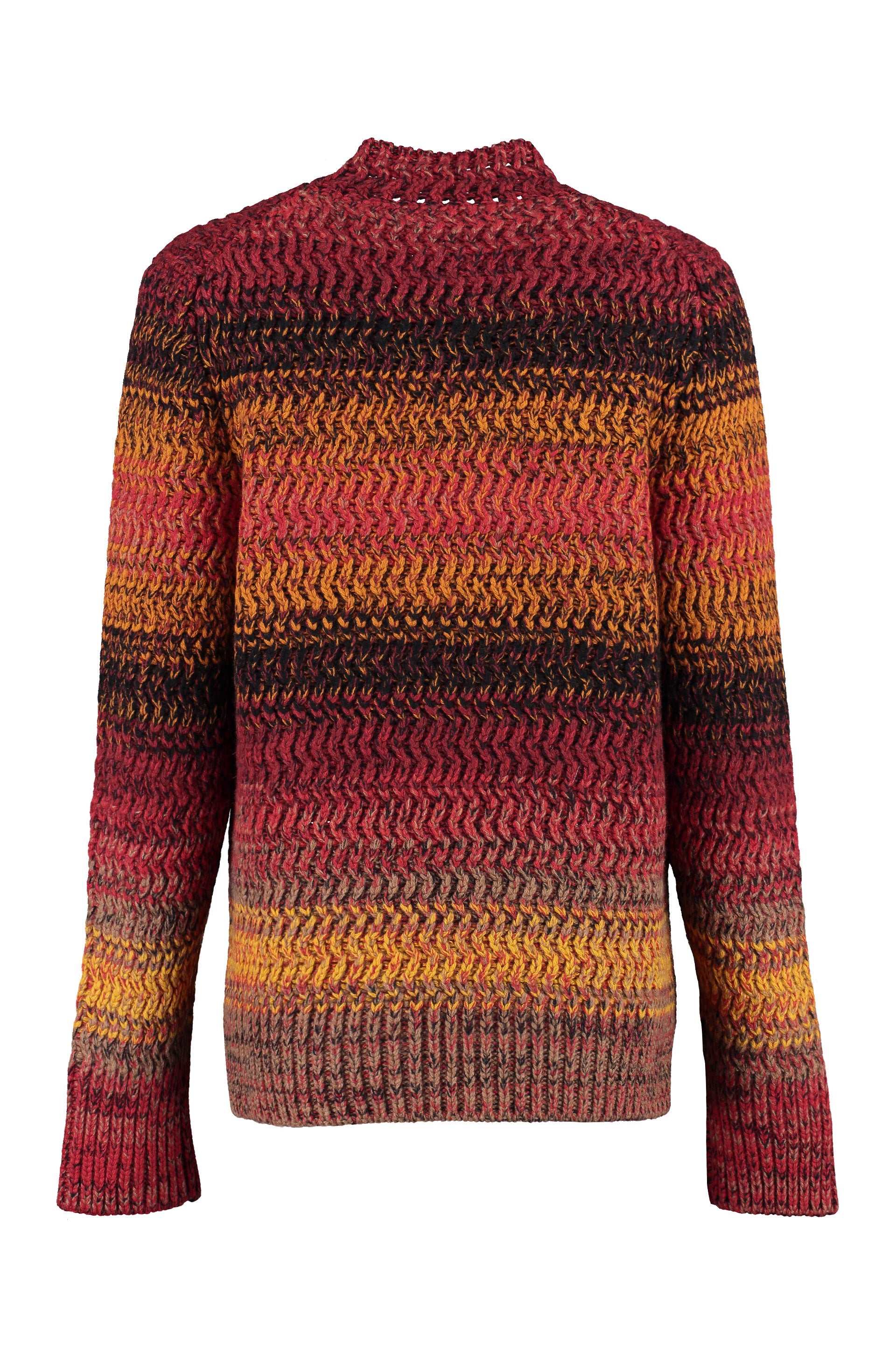 Shop Chloé Multicolor Mock Turtleneck Wool Sweater