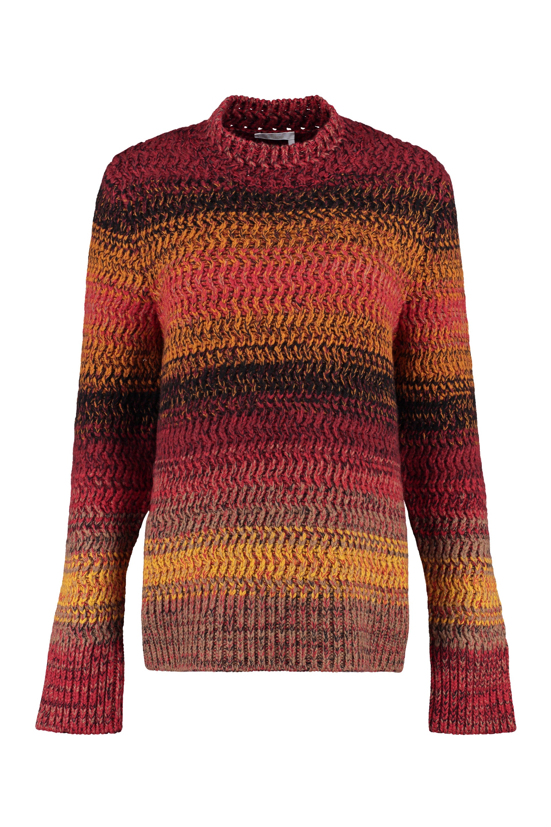 Shop Chloé Mock Turtleneck Wool Sweater For Women In Multicolor