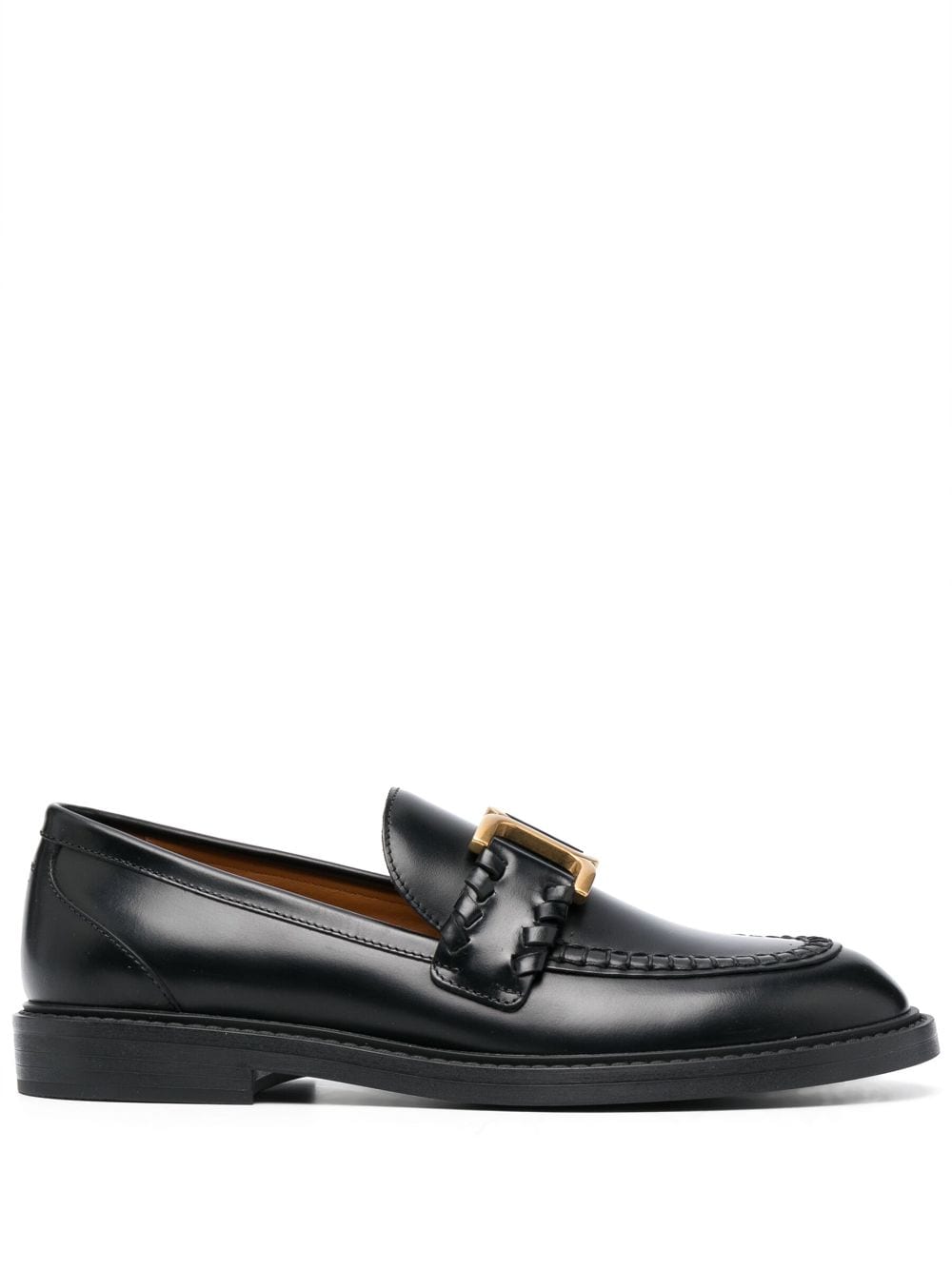 Chloé Women's Black Leather Loafers For Ss24