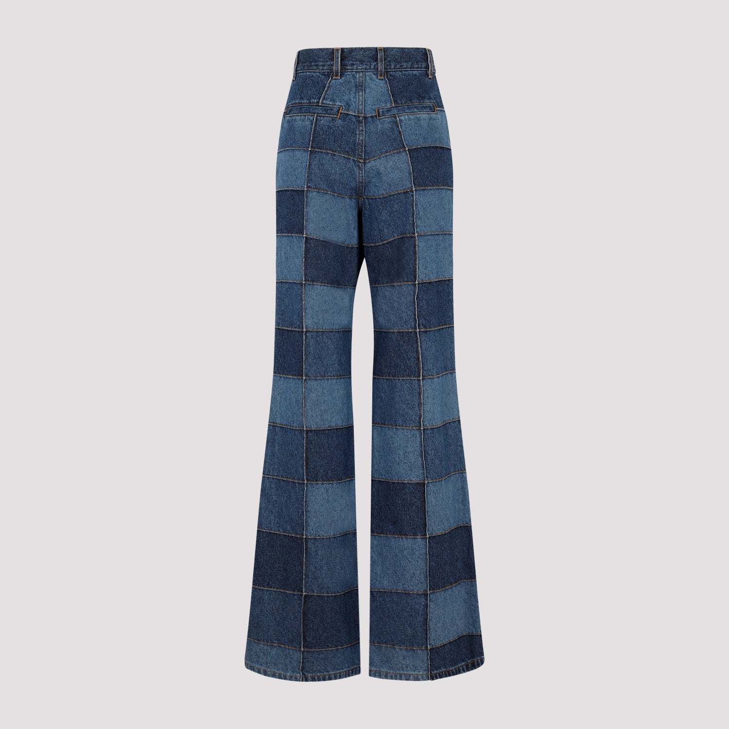 Shop Chloé Women's Blue Denim Flared Pants For Fw23