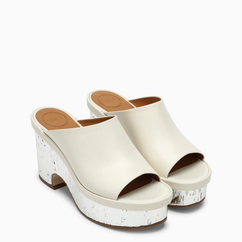 Shop Chloé White Silver High Wedge Sandals For Women