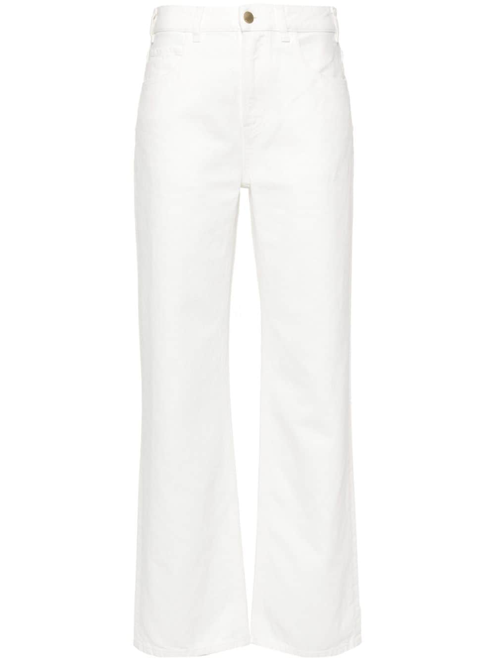 Shop Chloé Wide Leg White Denim Jeans For Women