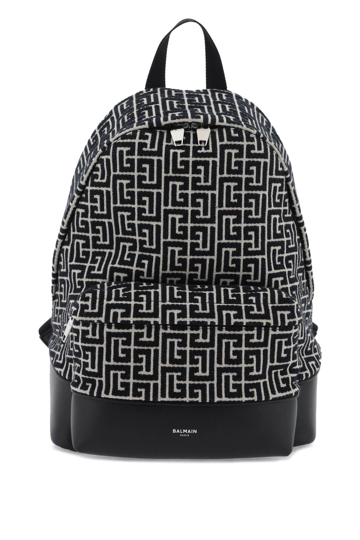 Shop Balmain Stylish Two-tone Jacquard Backpack For Men In Multicolor