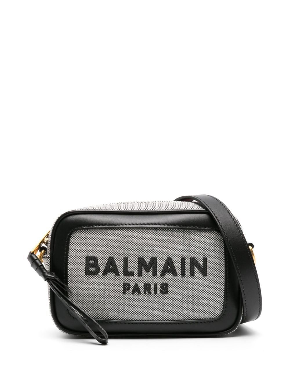Shop Balmain Black And White Checkered Logo Crossbody Bag For Women | Ss24 Collection