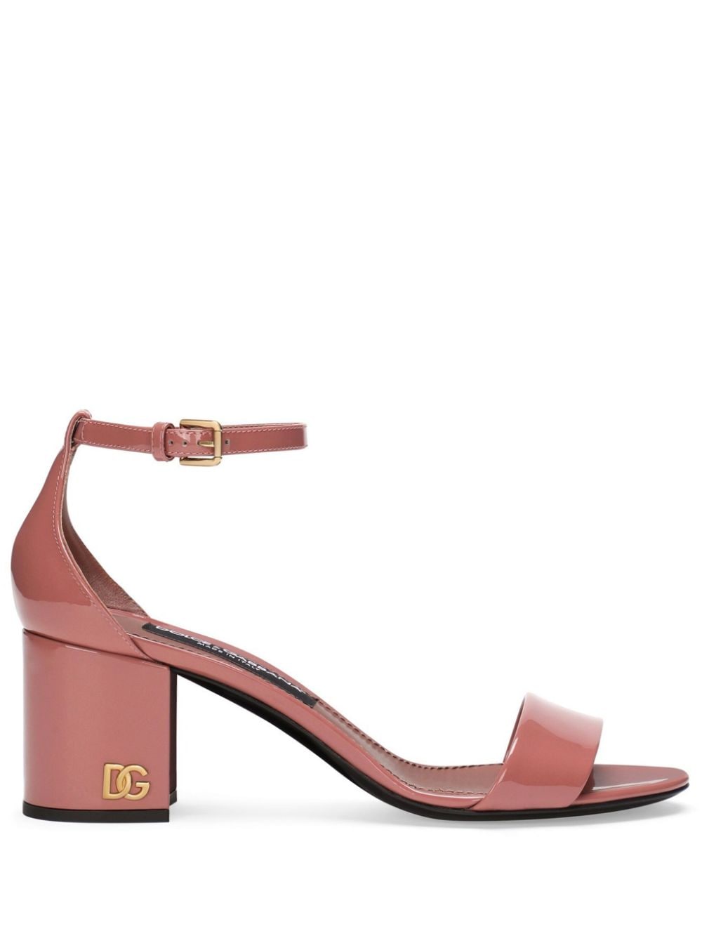 Shop Dolce & Gabbana Glossy Pink Sandals In Magenta