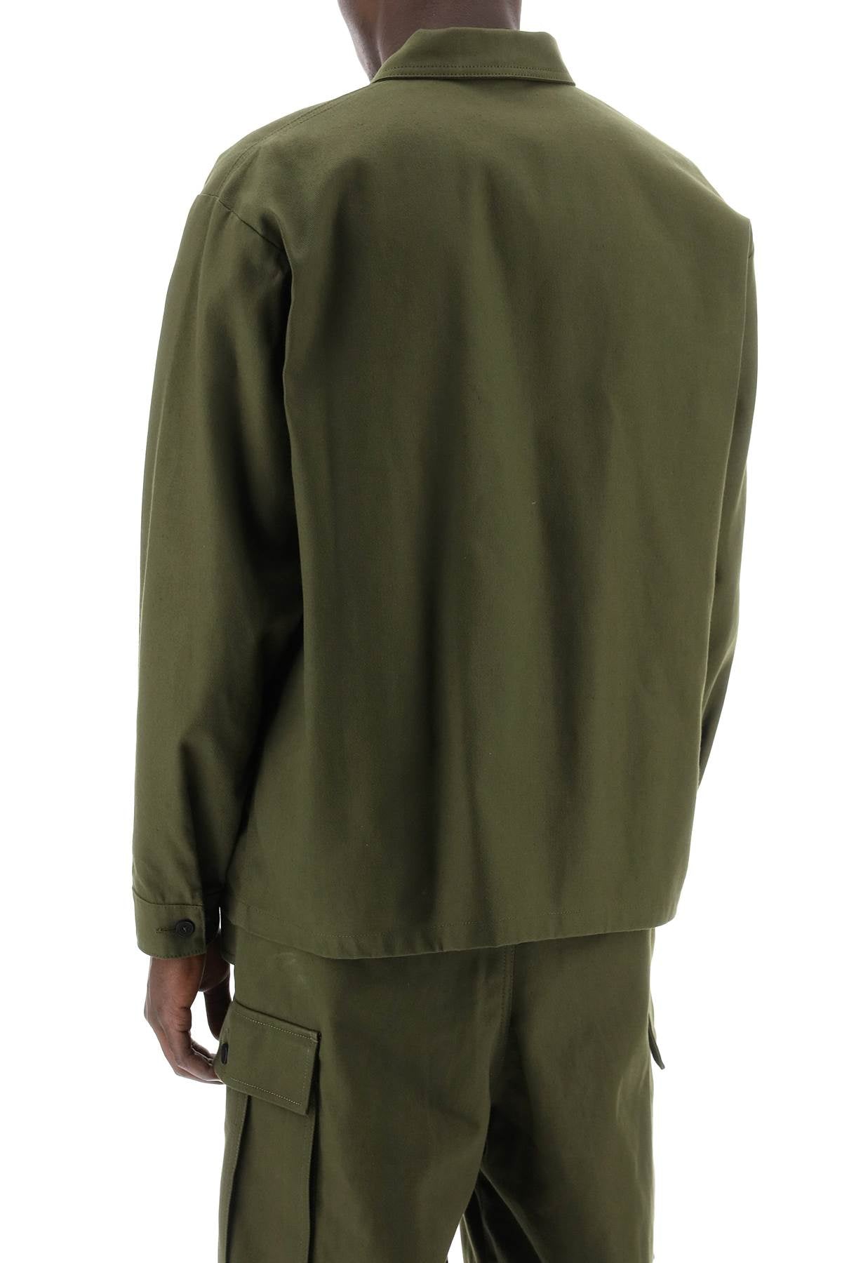 Shop Marni Dark Green Cotton Shirt Jacket For Men