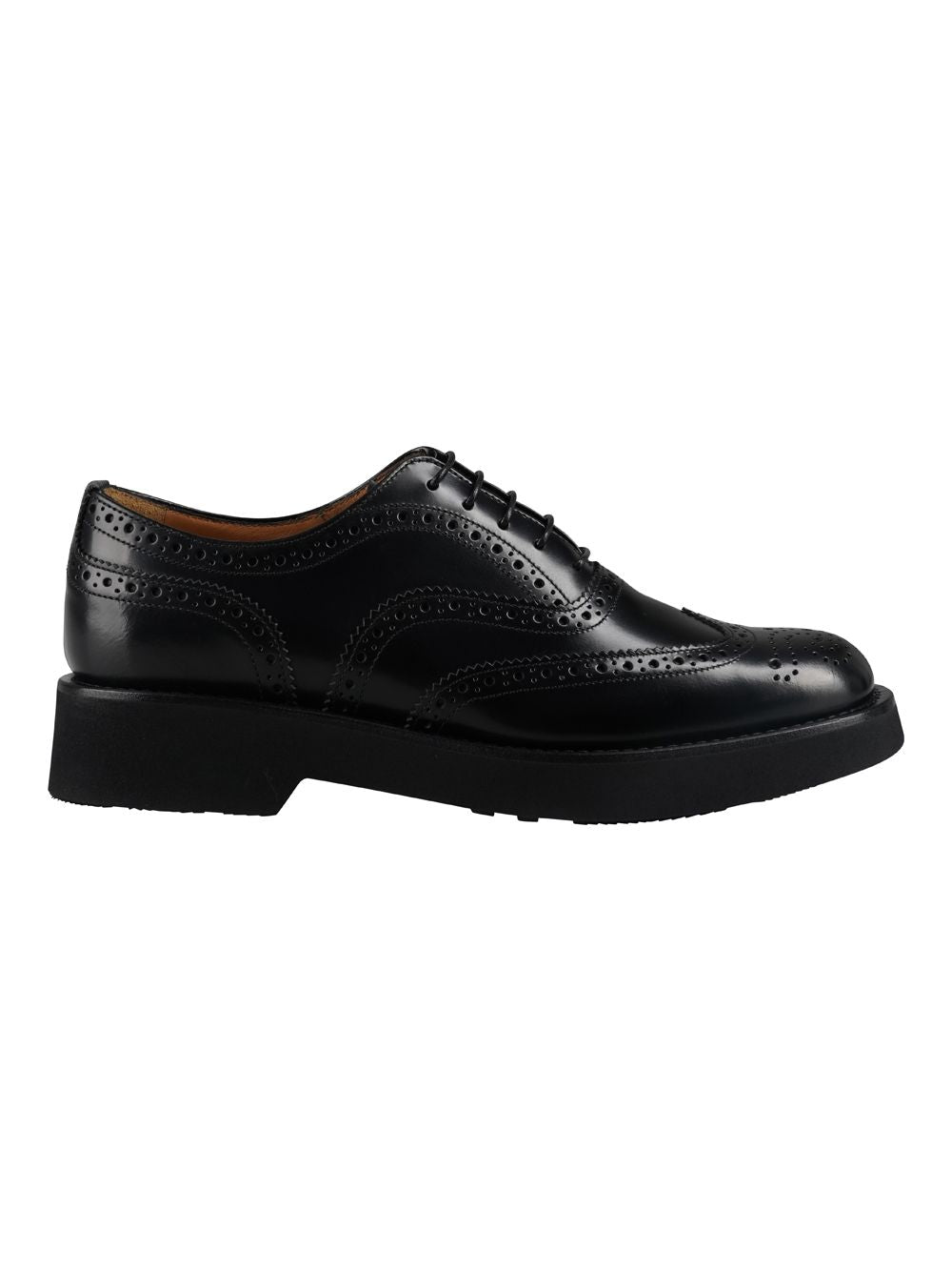 Shop Church's Perforated Leather Oxford Shoes For Women In Black