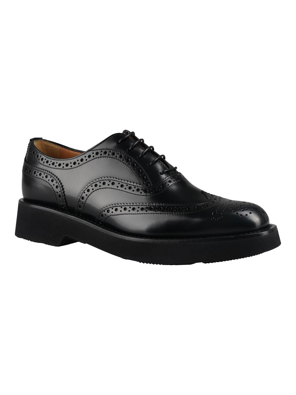 Shop Church's Perforated Leather Oxford Shoes For Women In Black