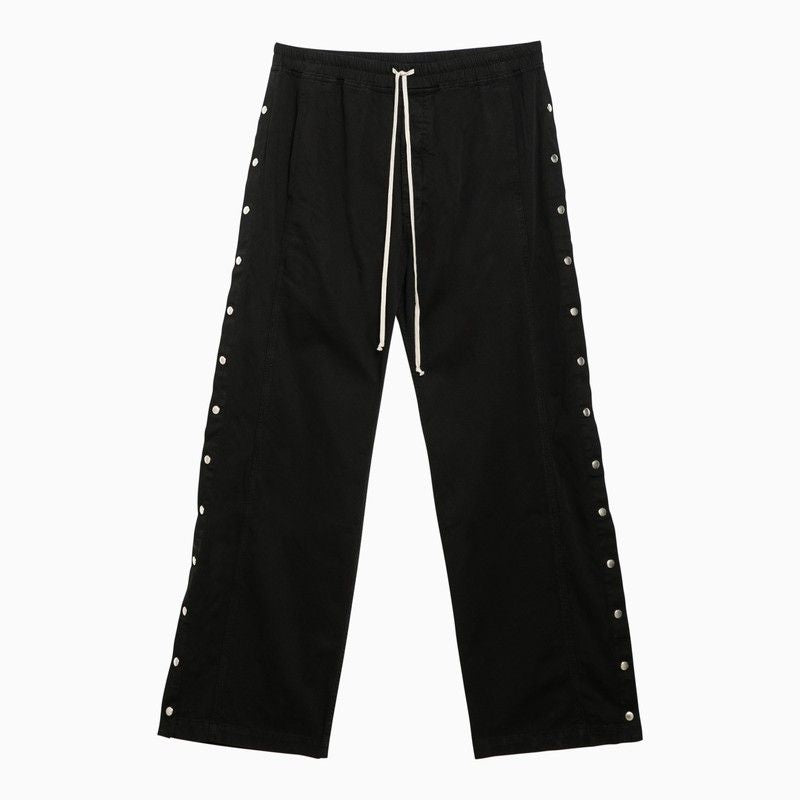 Drkshdw Black Wide Trousers With Metal Buttons For Men