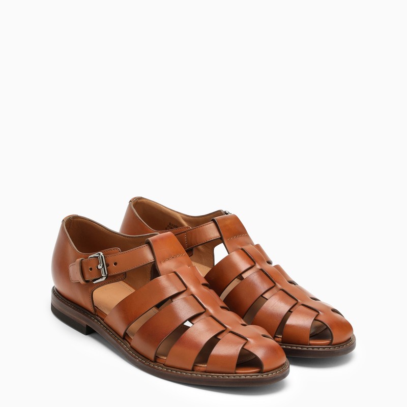 Shop Church's Hazel Leather Low Sandals For Women In Brown – Ss23 Collection