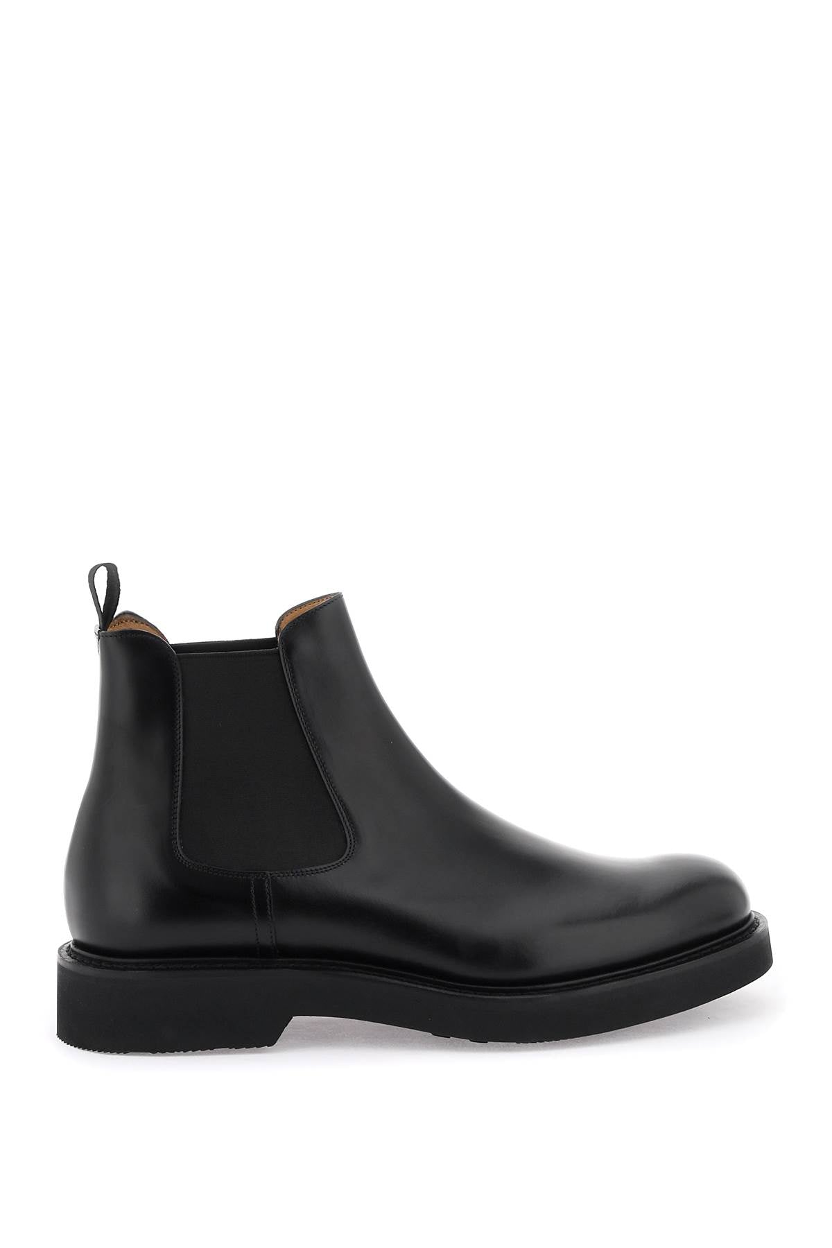 Shop Church's Semi-gloss Leather Chelsea Boots For Men In Classic Black