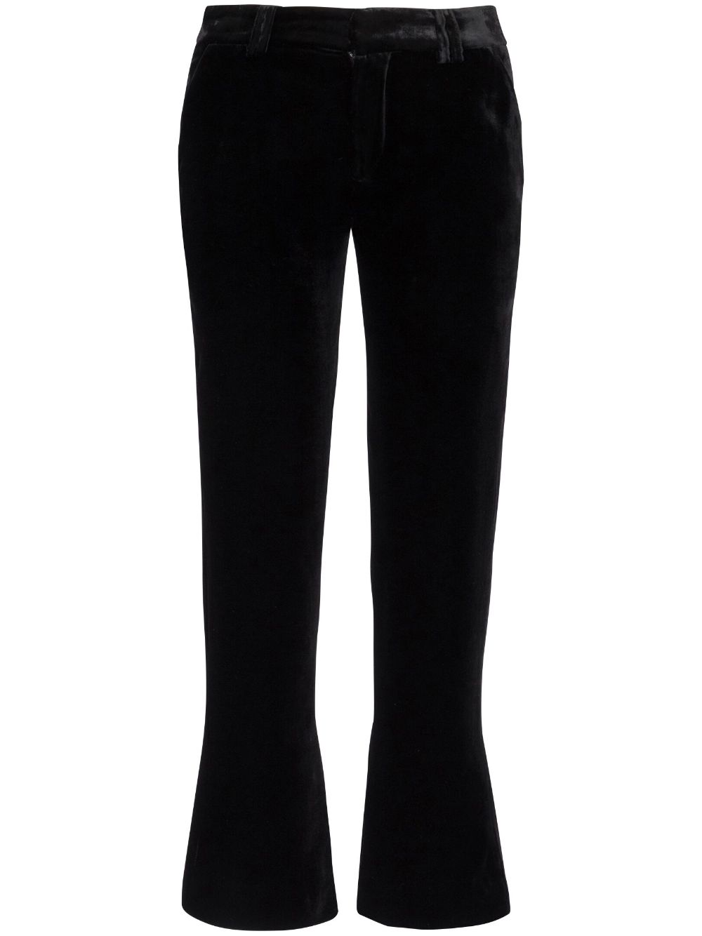 Balmain Elegant Black Velvet Bootcut Pants For Women In Noir