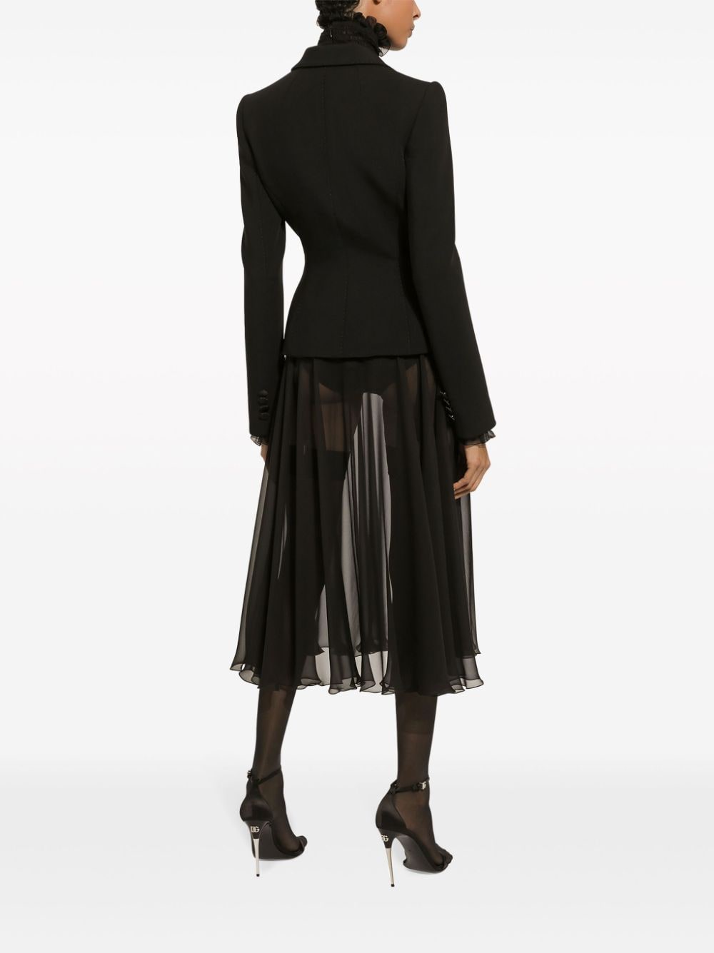 Shop Dolce & Gabbana Sophisticated Black Wool Blazer Jacket For Women