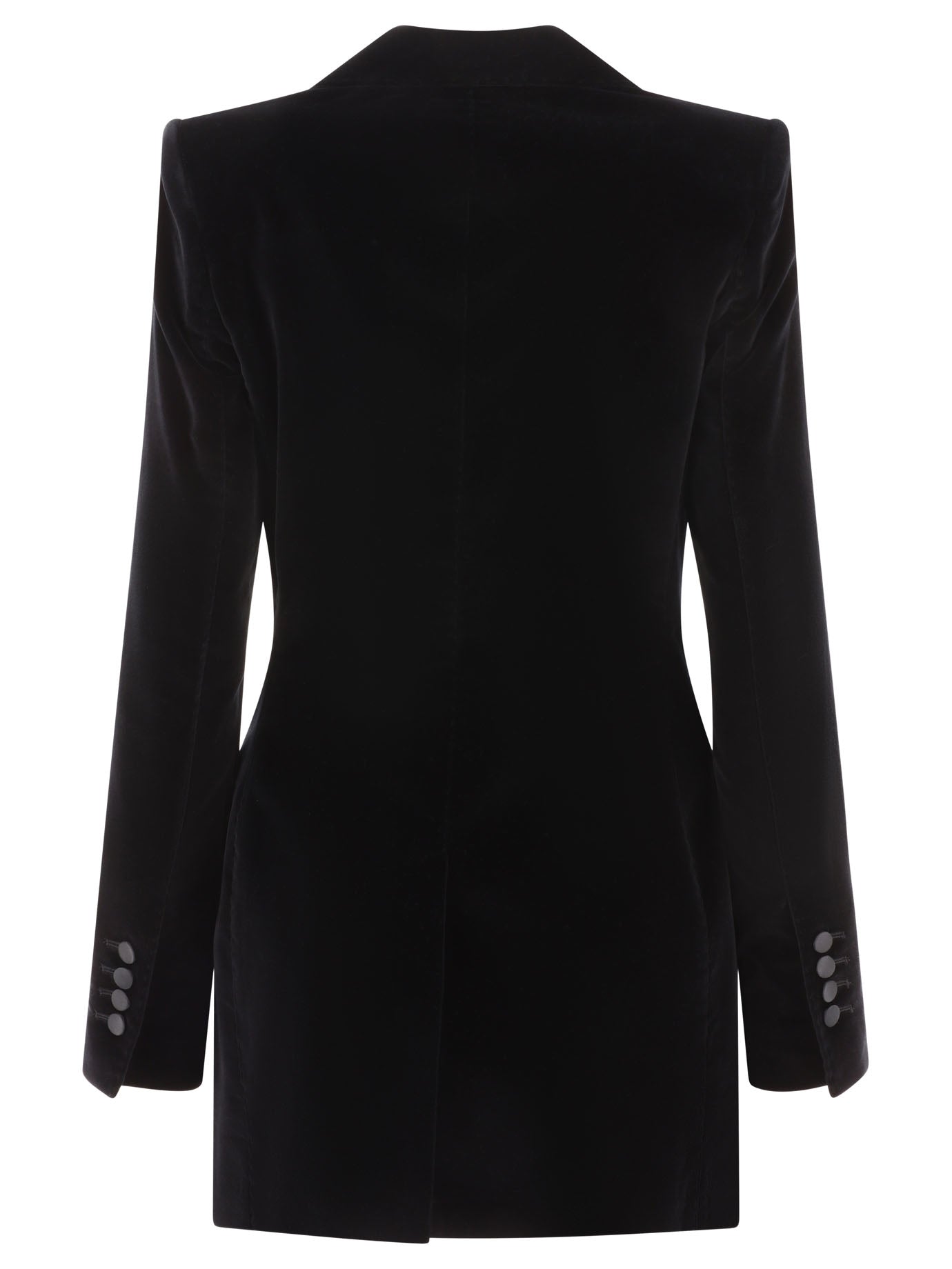 Shop Dolce & Gabbana Women's Black Velvet Tuxedo Jacket For Ss24