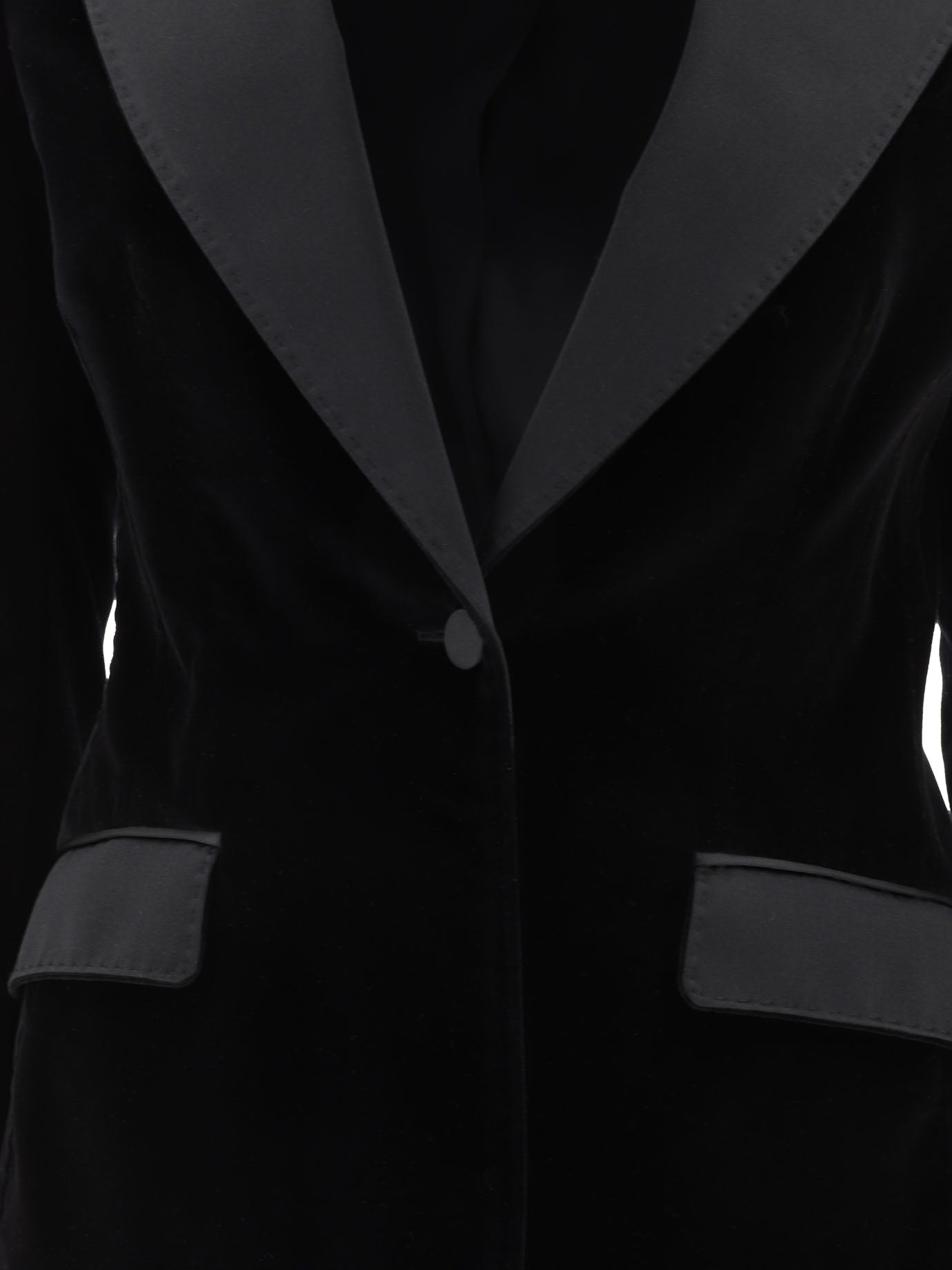 Shop Dolce & Gabbana Women's Black Velvet Tuxedo Jacket For Ss24