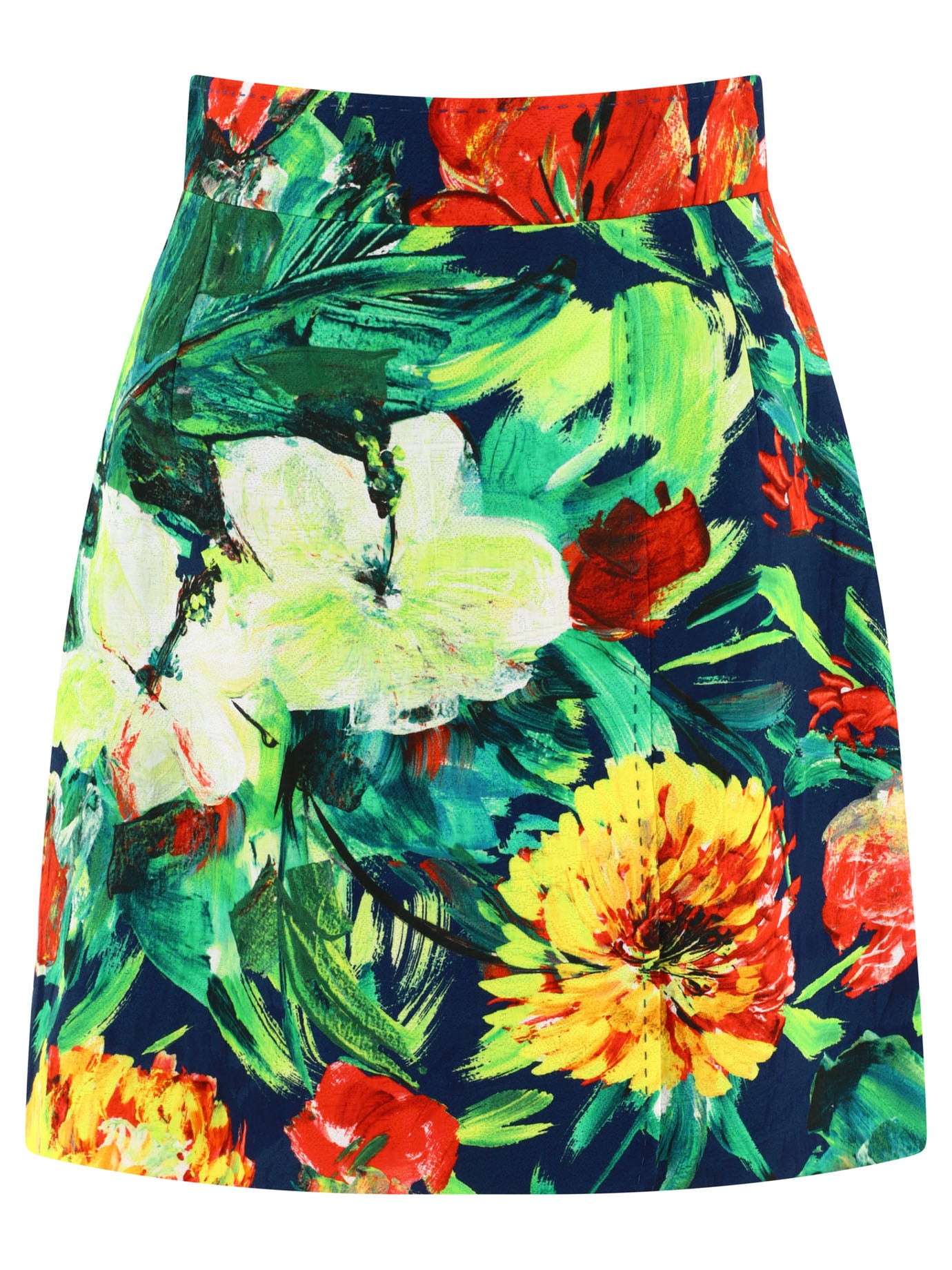 Shop Dolce & Gabbana Green Bloom Brocade Miniskirt For Women