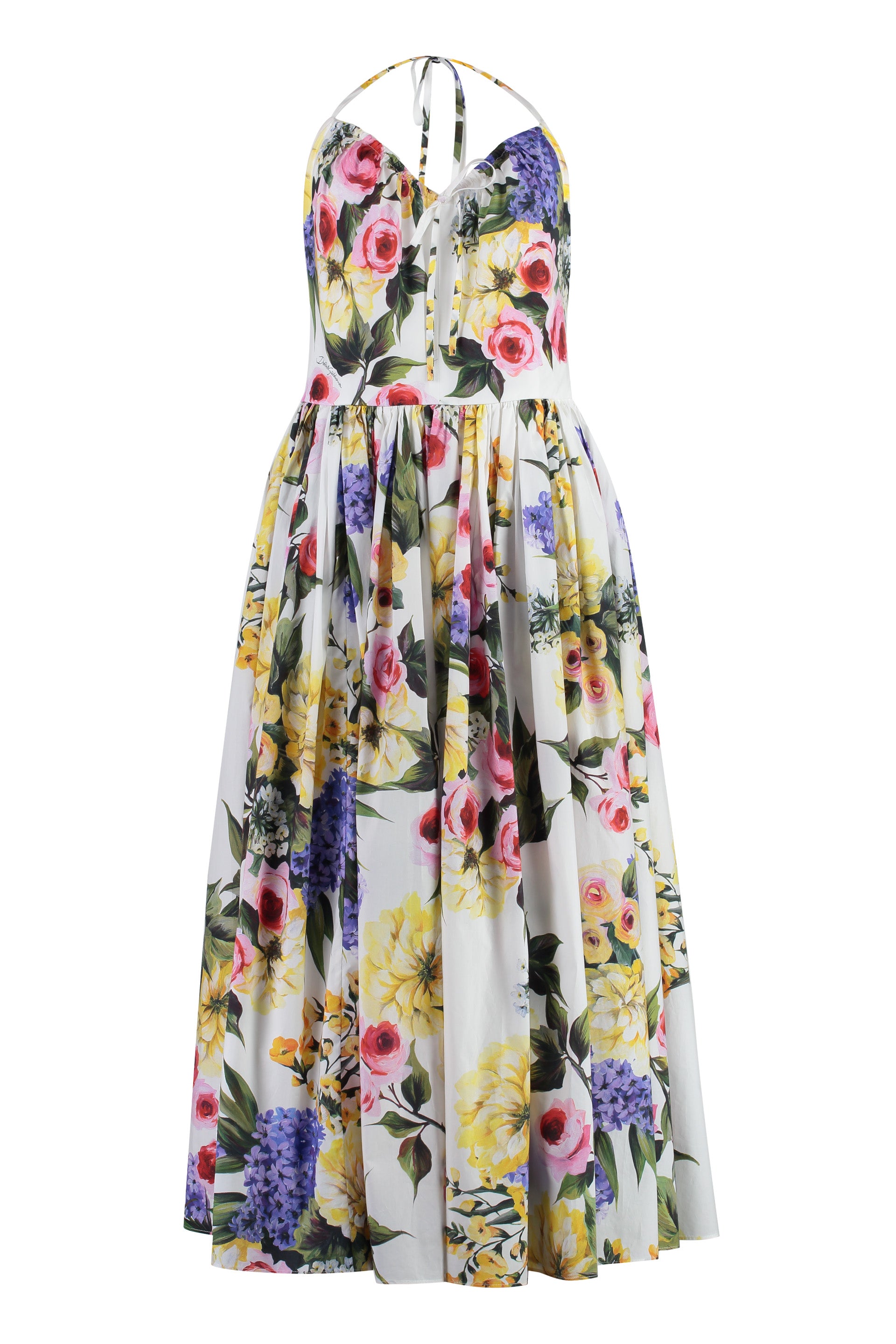 Dolce & Gabbana Garden-print Cotton Poplin Dress For Women In Multicolor