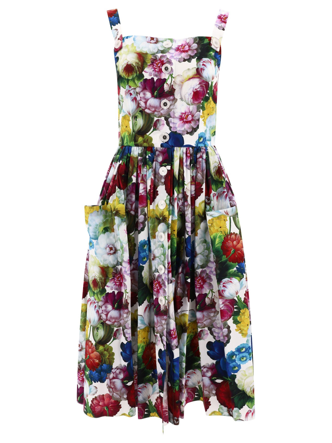 Shop Dolce & Gabbana Nocturnal Flower Print Dress For Women In White
