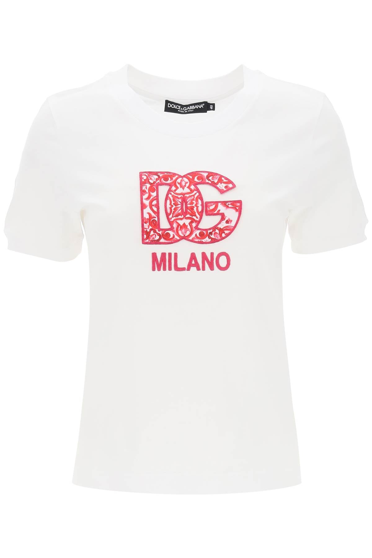 Shop Dolce & Gabbana White Ribbed Cotton T-shirt For Women