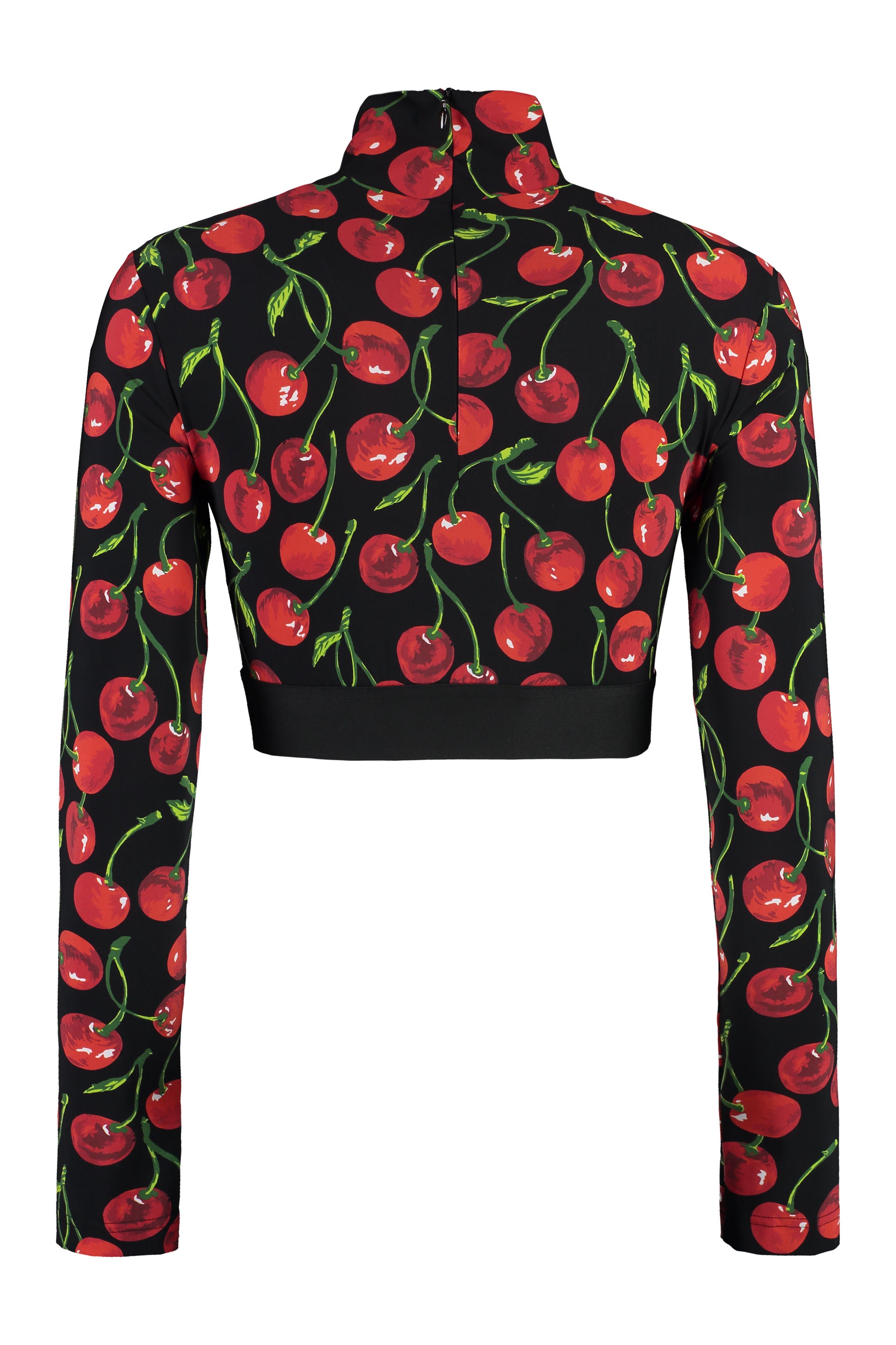 Shop Dolce & Gabbana Colorful All Over Print Long Sleeve Crop Top For Women In Multicolor