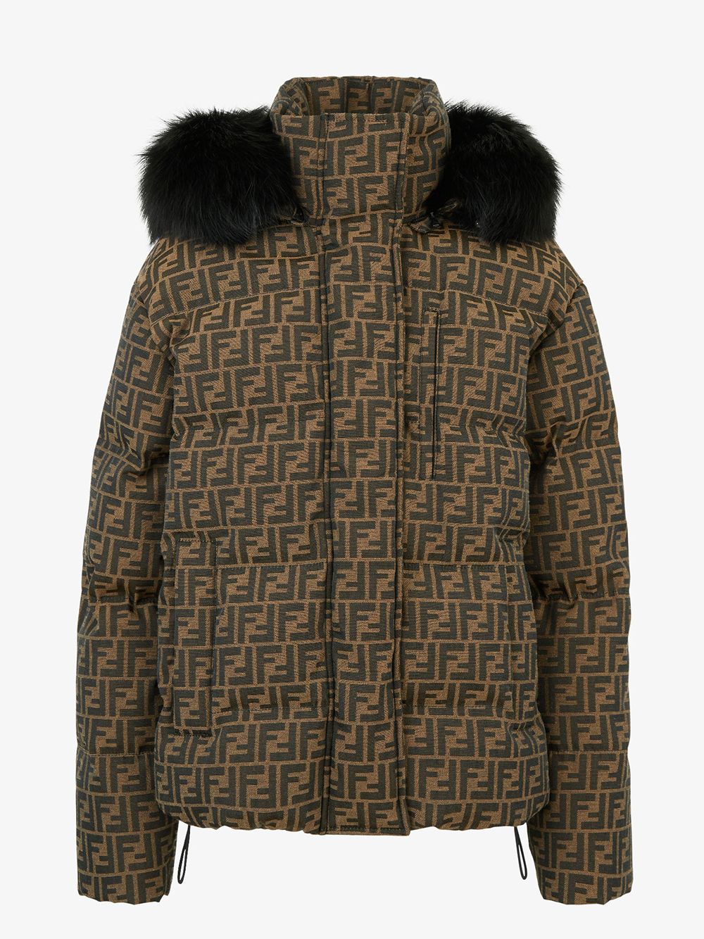 Shop Fendi Stylish And Comfortable Brown Ski Down Jacket For Women