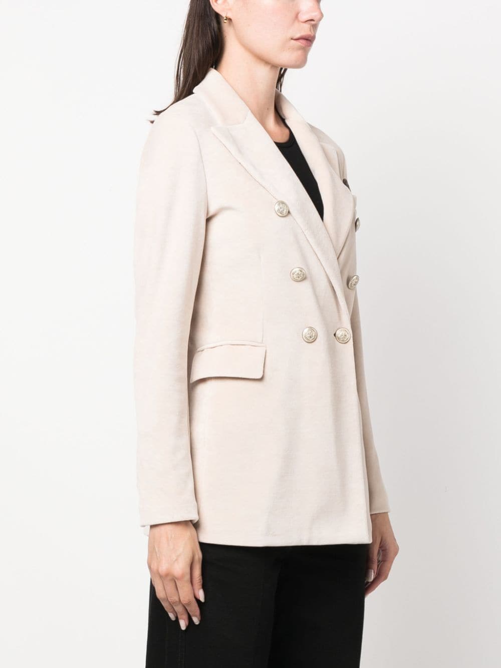 Shop Circolo 1901 Beige Double-breasted Peaked Blazer For Women
