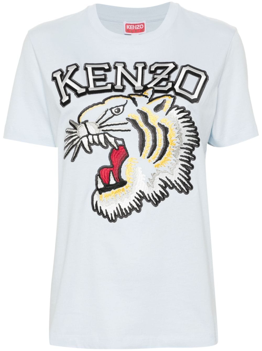 Shop Kenzo Floral Embroidered T-shirt In Navy