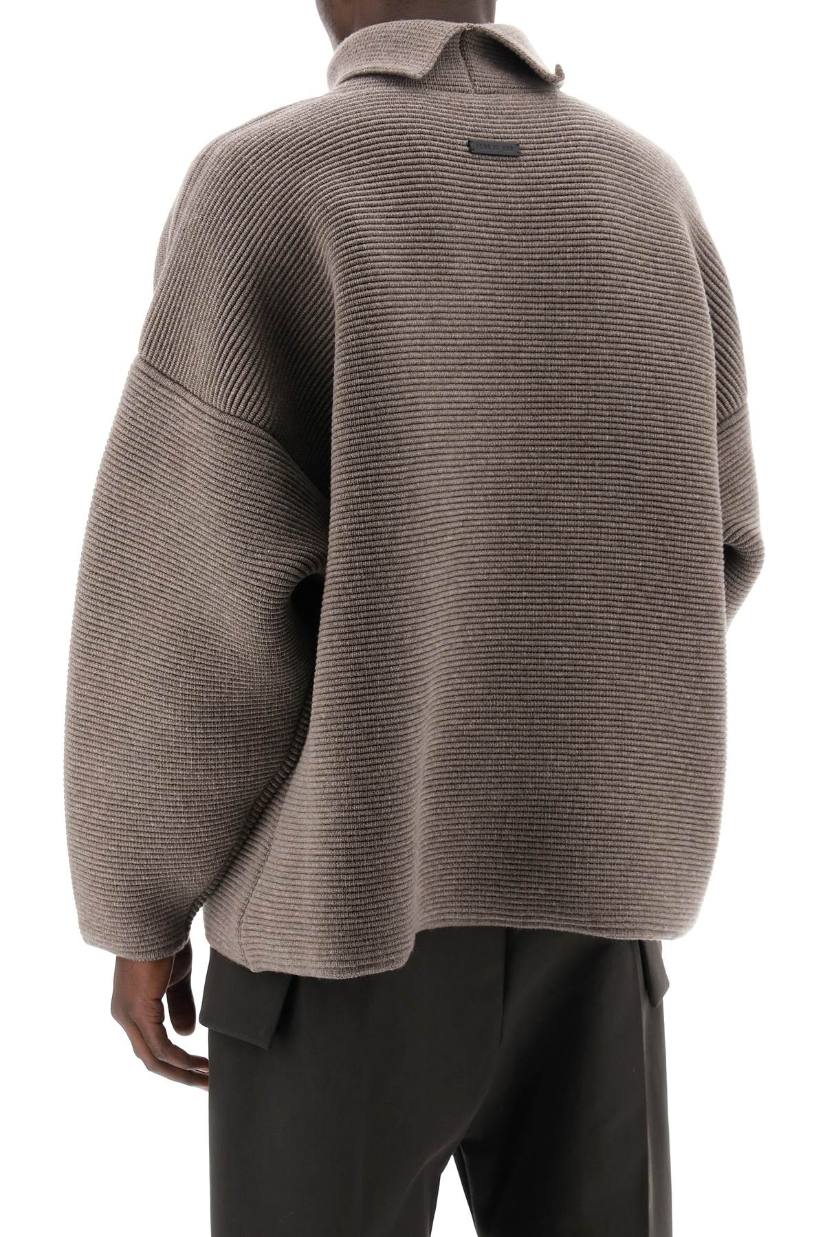 Shop Fear Of God Heavy Ottoman Pullover For Men In Grey