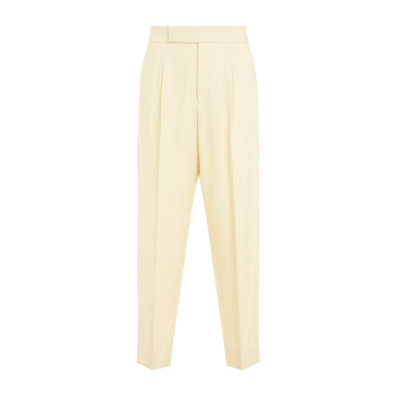 Shop Fear Of God Men's Ss24 Yellow Wool Single Pleat Tapered Trousers