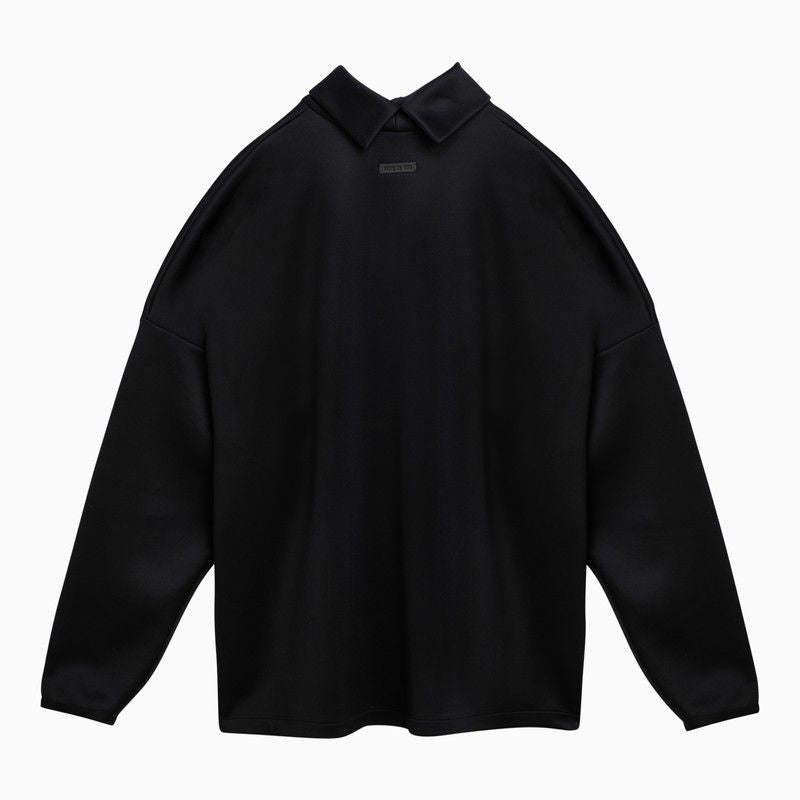 Shop Fear Of God Black Nylon Turtleneck Sweatshirt For Men