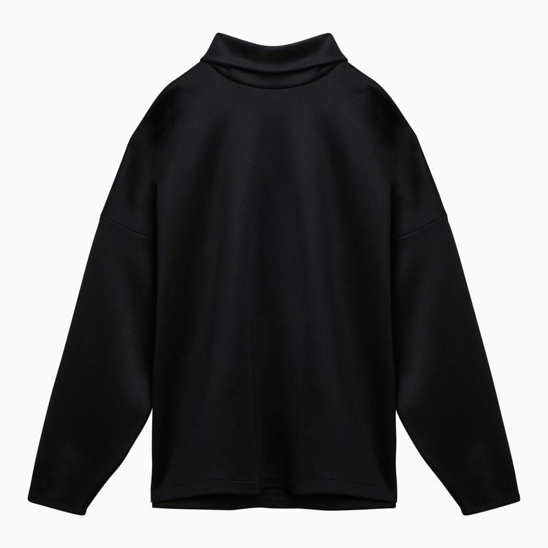 Shop Fear Of God Men's Black Nylon And Stretch Cotton Turtleneck Sweatshirt For Ss24