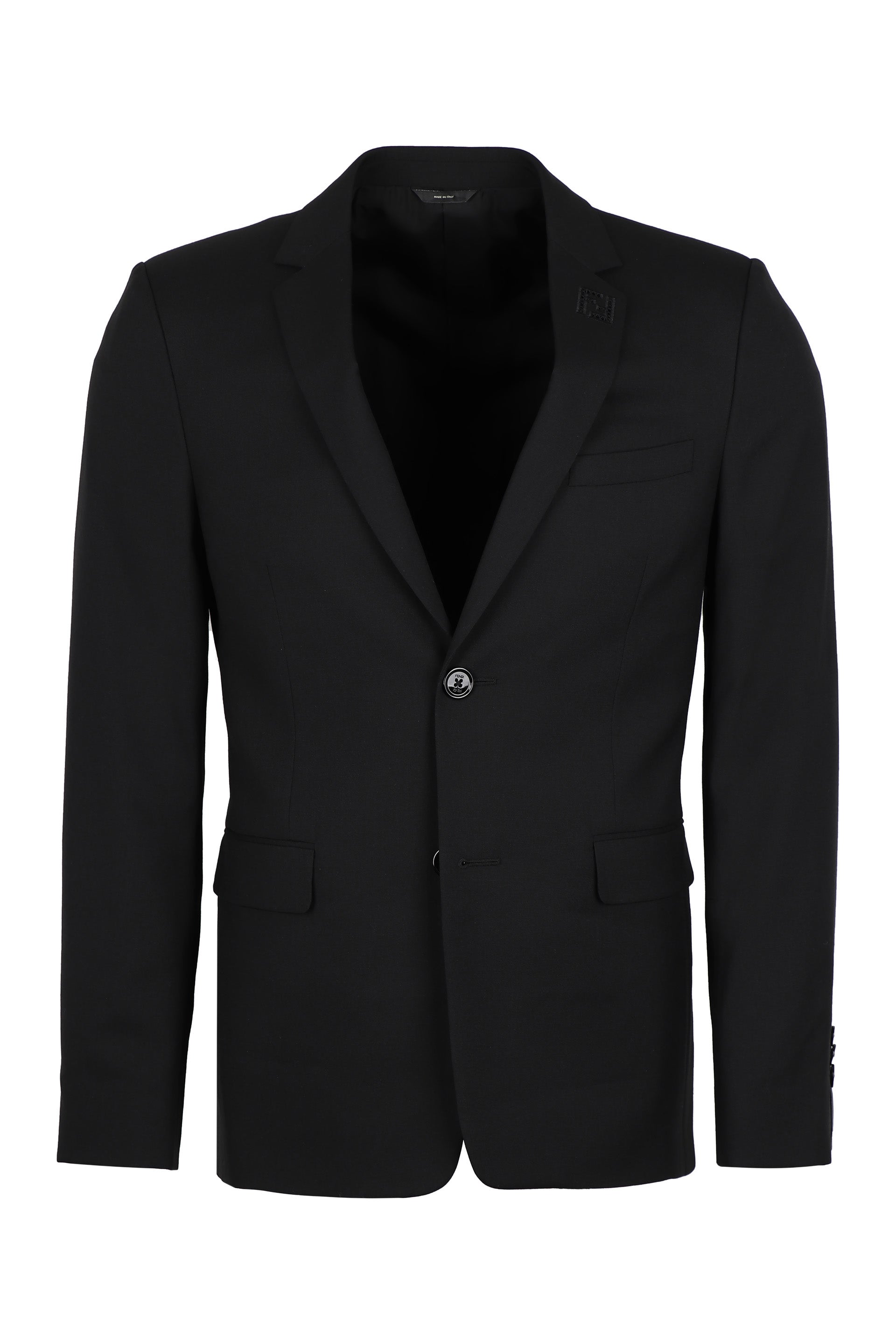 Fendi Men's Black Single-breasted Jacket For Ss21