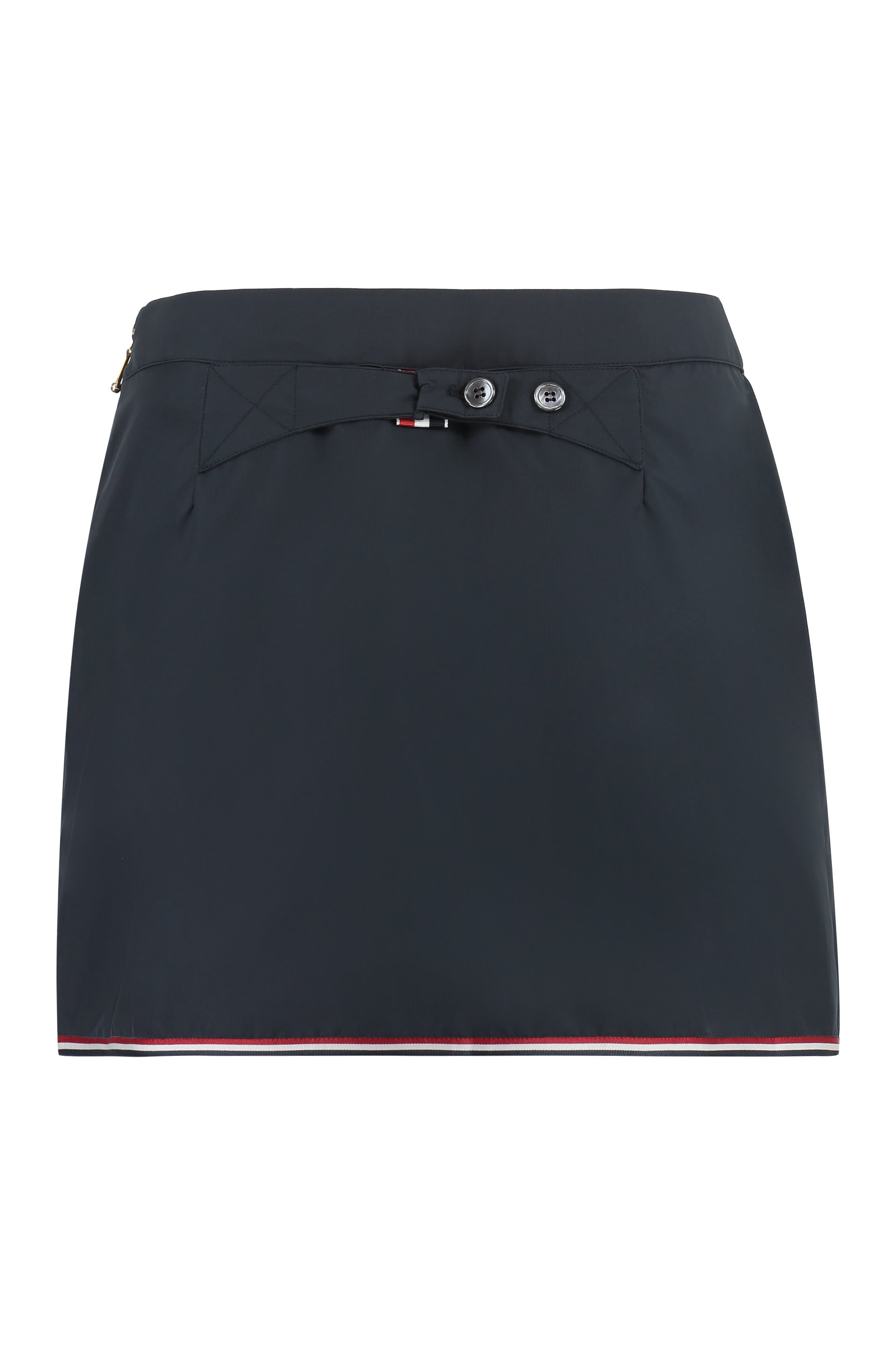 Shop Thom Browne Blue Technical Fabric Mini-skirt With Contrasting Edges And Front Slit For Women