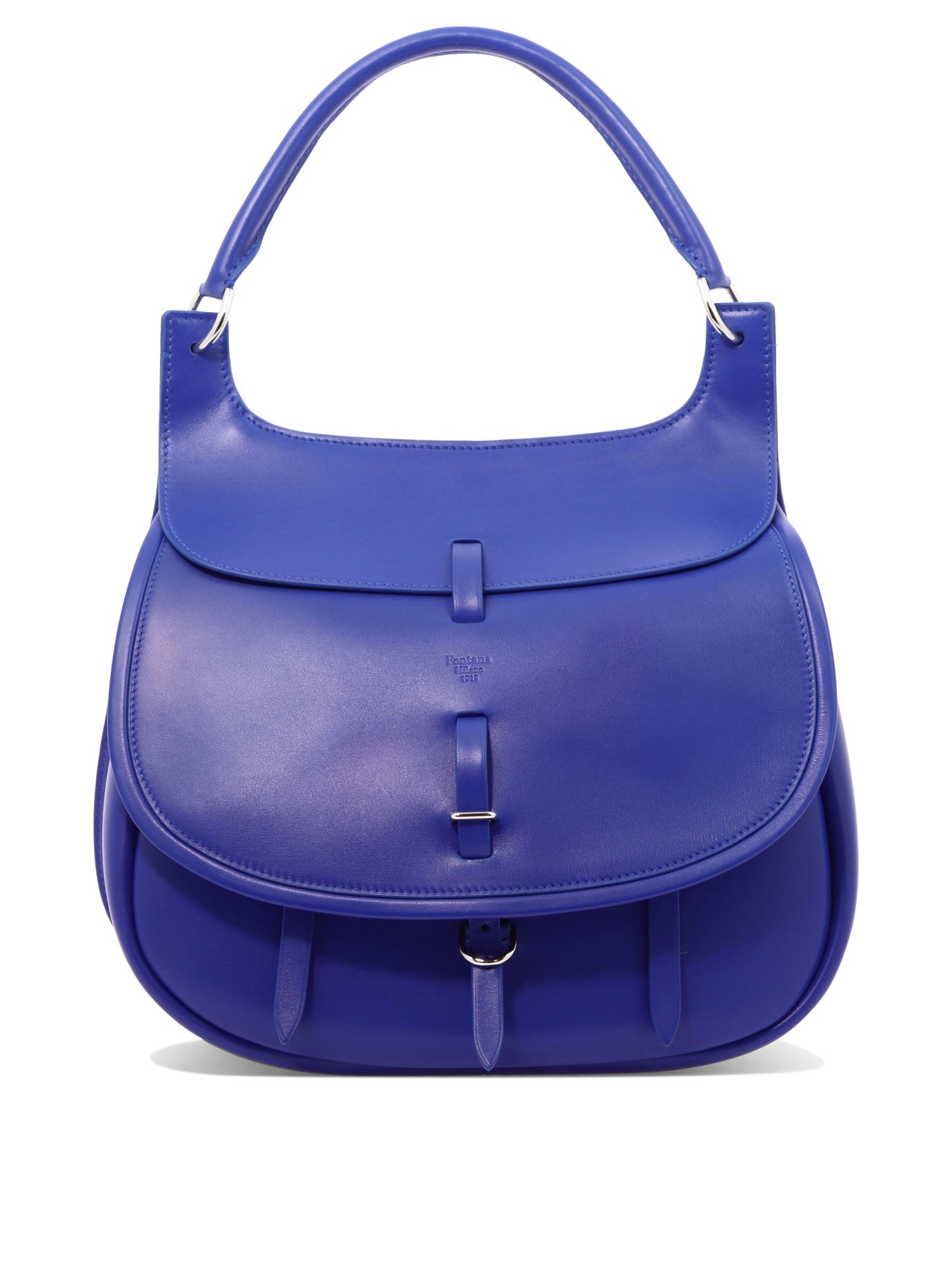 Shop Fontana Milano 1915 Blue Leather Shoulder Handbag For Women