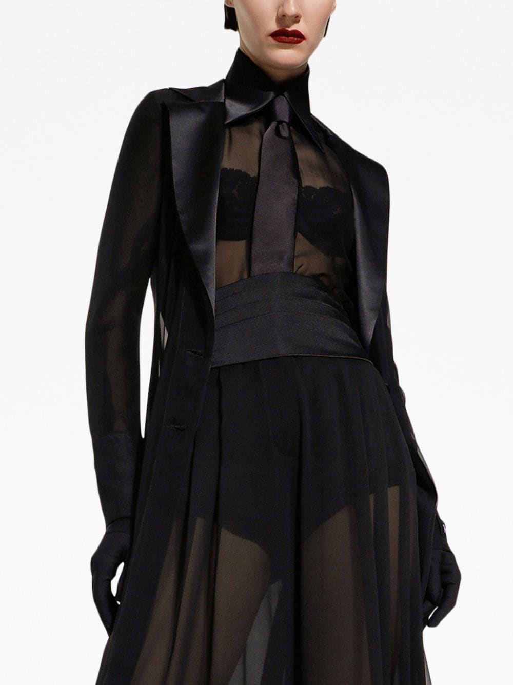 Shop Dolce & Gabbana Black Wide-leg Stretch-silk Trousers For Women