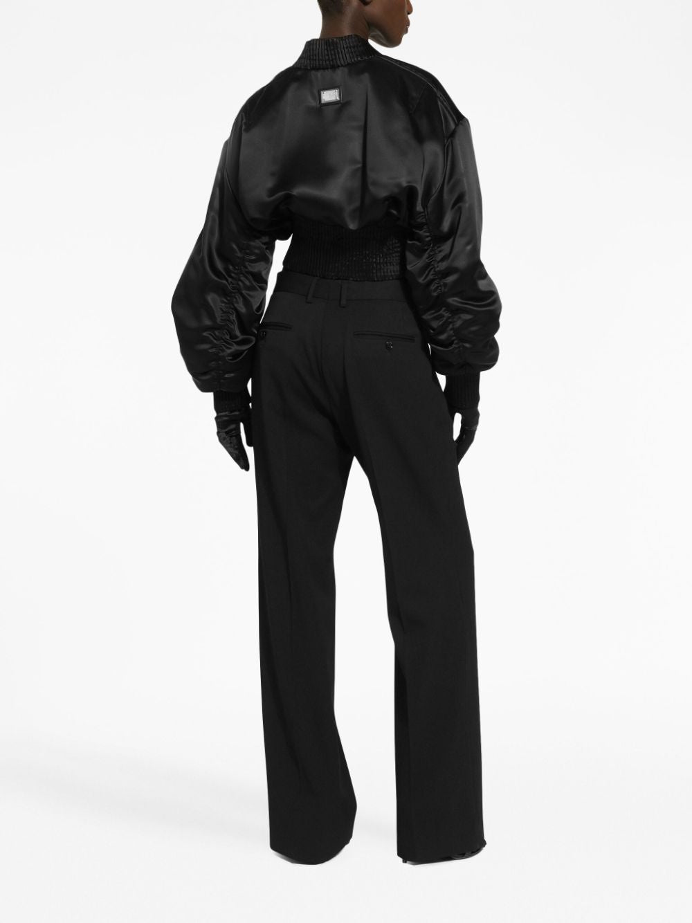 Shop Dolce & Gabbana Boxpleat Highwaisted Trousers In Black