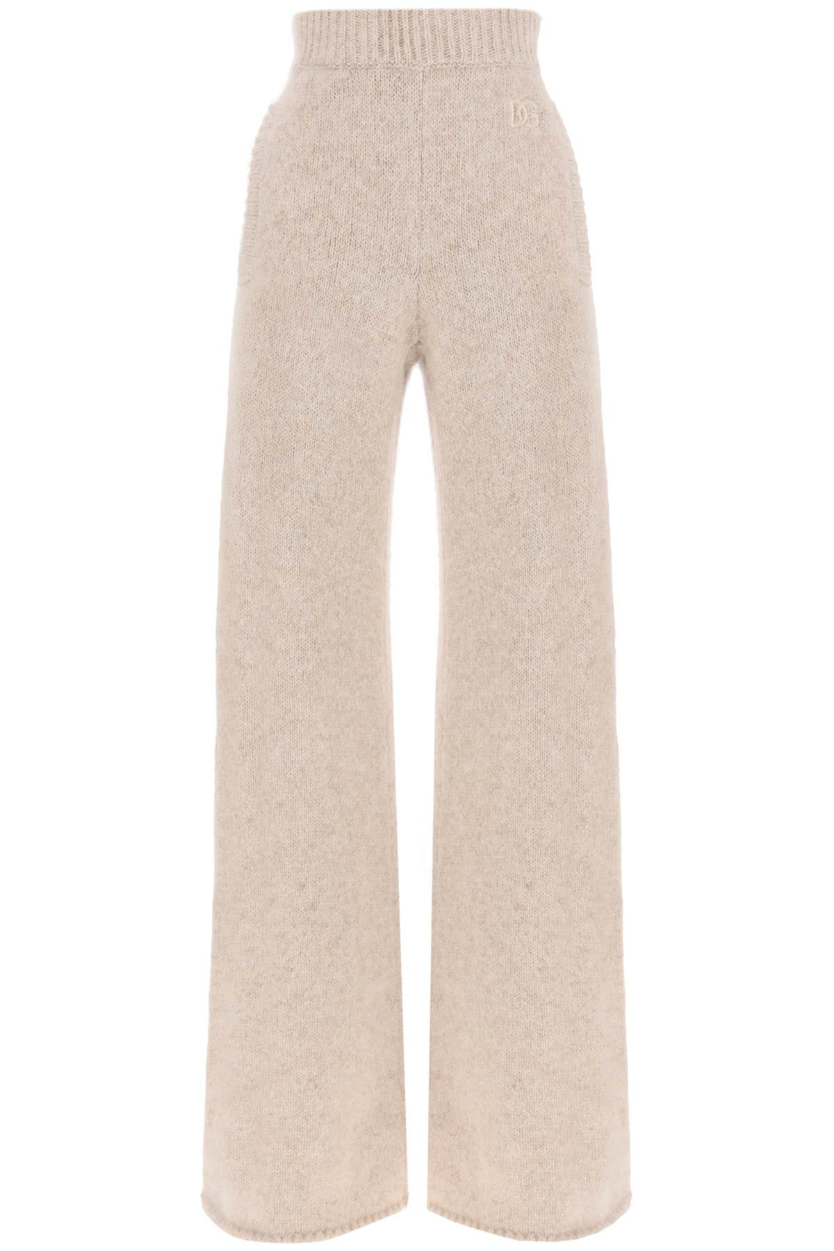 Shop Dolce & Gabbana Soft Llama Blend High-waisted Flared Pants For Women In Beige