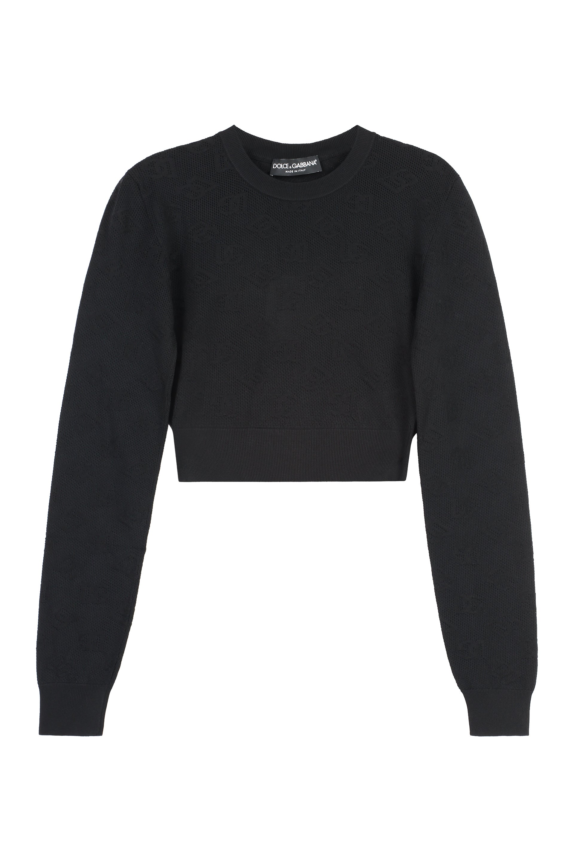 Shop Dolce & Gabbana White Long Sleeve Crew-neck Sweater For Women