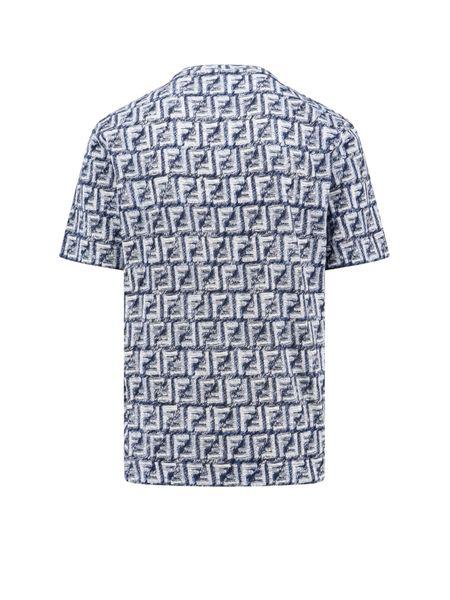 Shop Fendi Blue Ff Motif T-shirt For Men