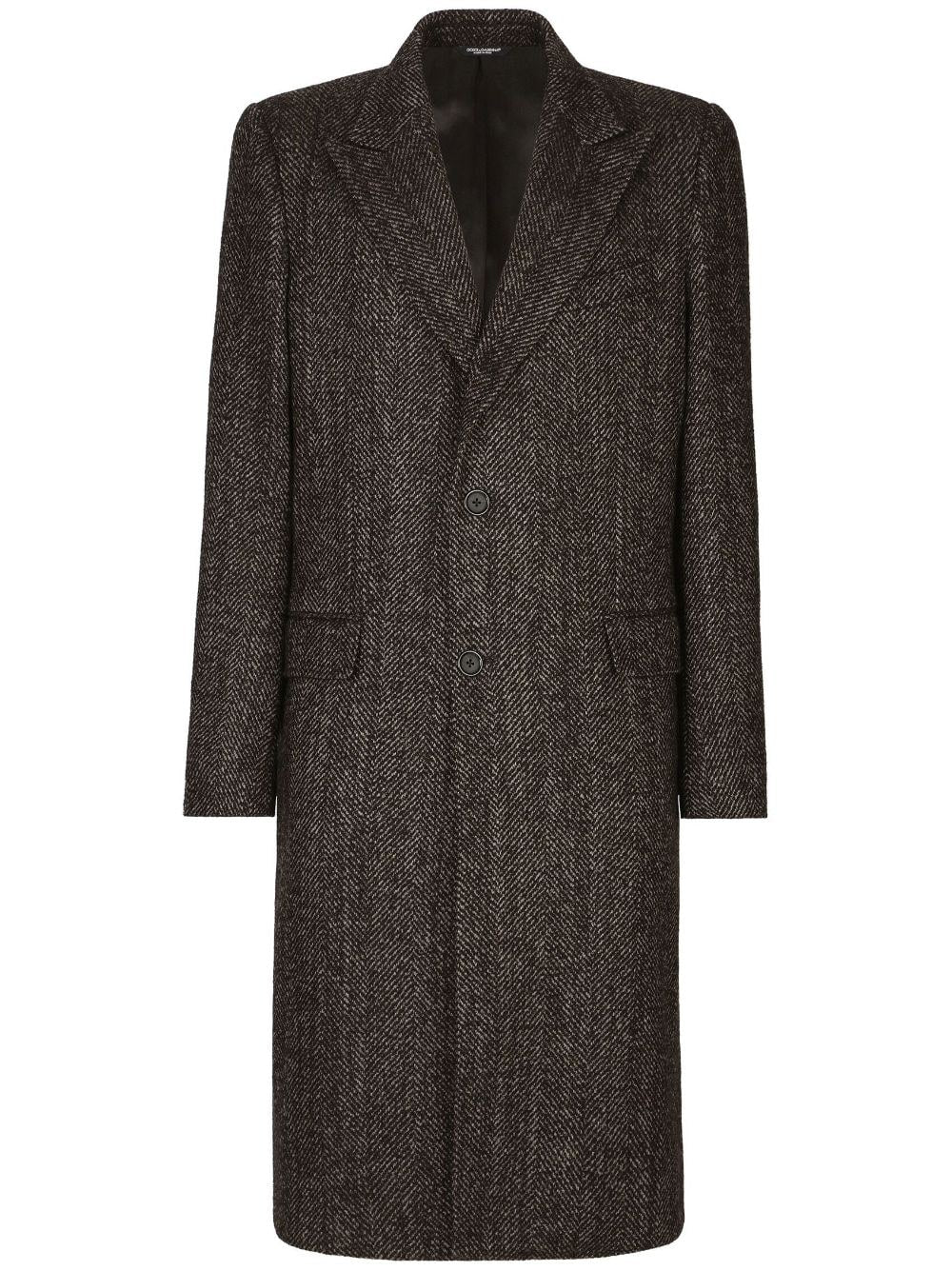 Shop Dolce & Gabbana Men's Grey Herringbone Single-breasted Wool Jacket