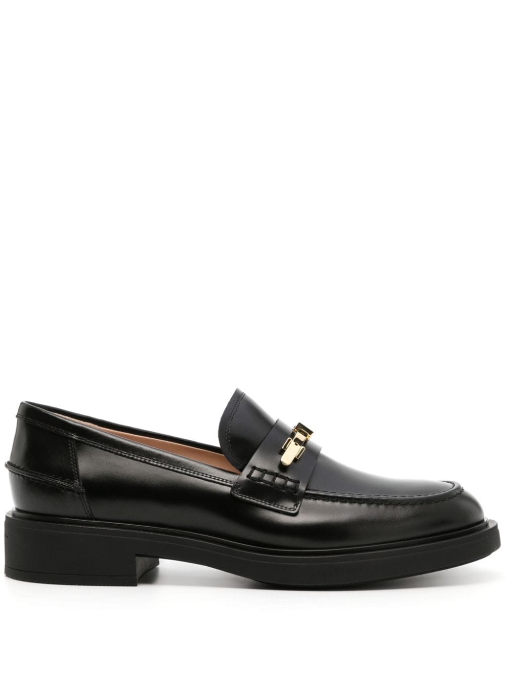 Shop Gianvito Rossi Luxurious Black Leather Loafers