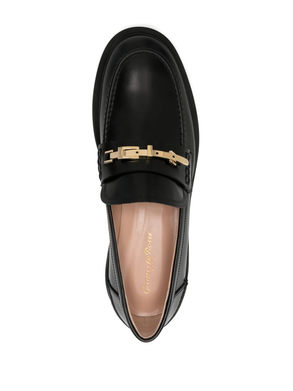 Shop Gianvito Rossi Luxurious Black Leather Loafers