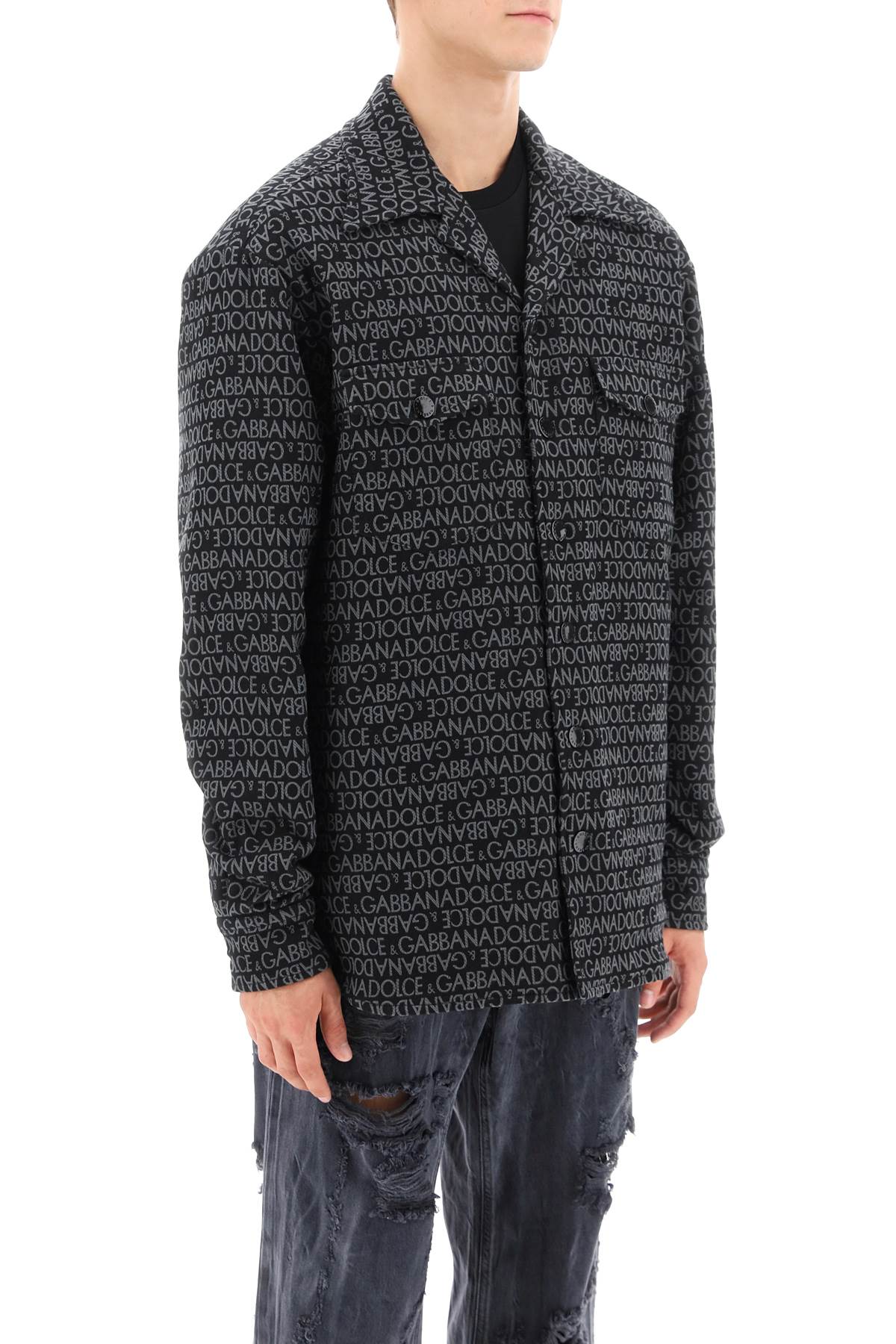 Shop Dolce & Gabbana Men's Black Overshirt With Quilted Lining For Fw23
